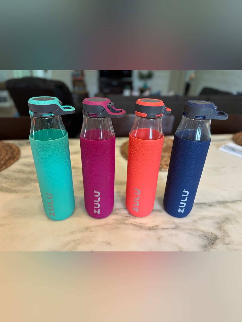 Set of 4 (Plastic) Water Bottles